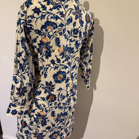 NWT Cara Cara Leighton Floral Poplin Shirtdress Azure Alexandria Floral - Picture 4 of 7